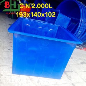 Bán thùng nhựa chữ nhật 2000 lít giá rẻ